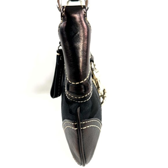 COACH Hampton 10287 Black Signature Multi Textures Mini Shoulder Bag Very Rare - Picture 6 of 9